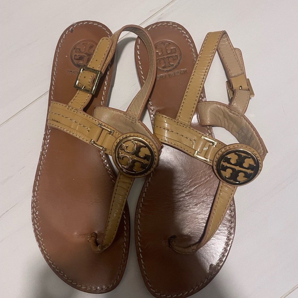 Tory Burch Tan Leather Sandals